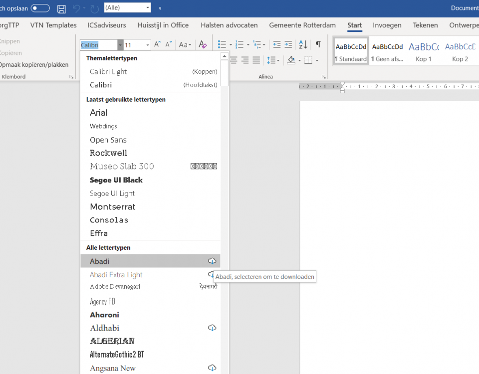 Cloud fonts Office