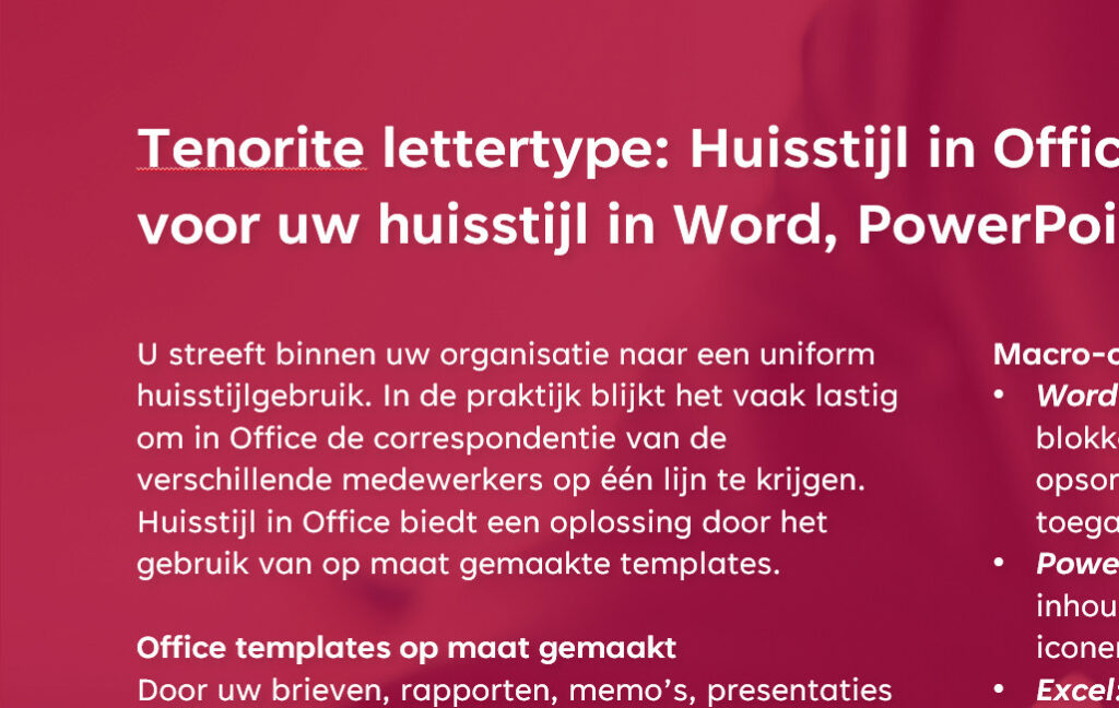 Standaard Office lettertype Tenorite